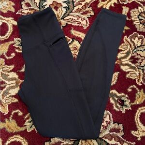High-Rise Black Leggings with Side Pocket, 25 inch